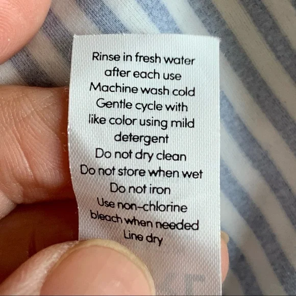 ATHLETA GIRL Overlap Rash Guard Swim Top Navy Striped Sleeveless Size Large (12) - Picture 12 of 13